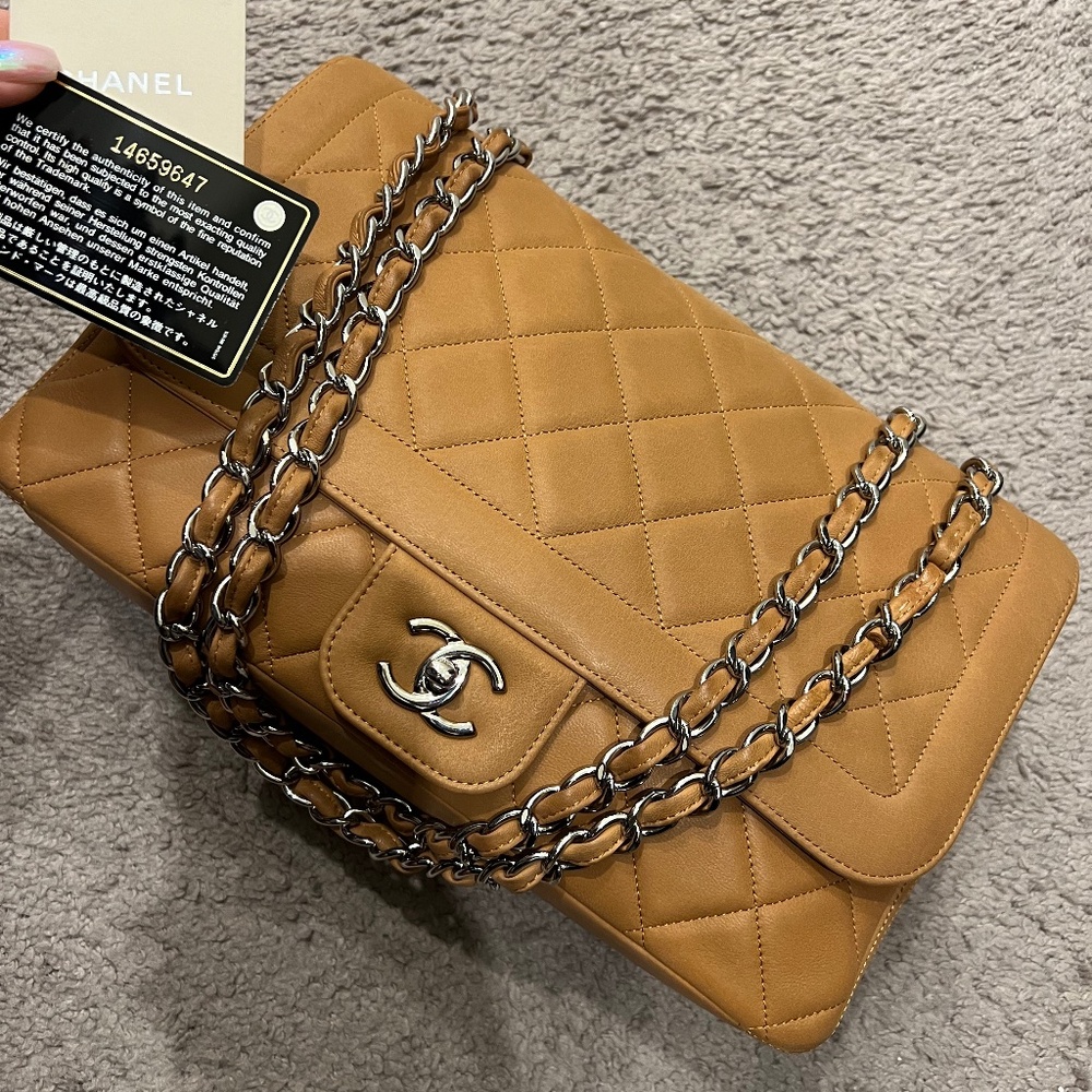 Chanel Large Coco Rider Flap bag in Caramel Tan Brown
